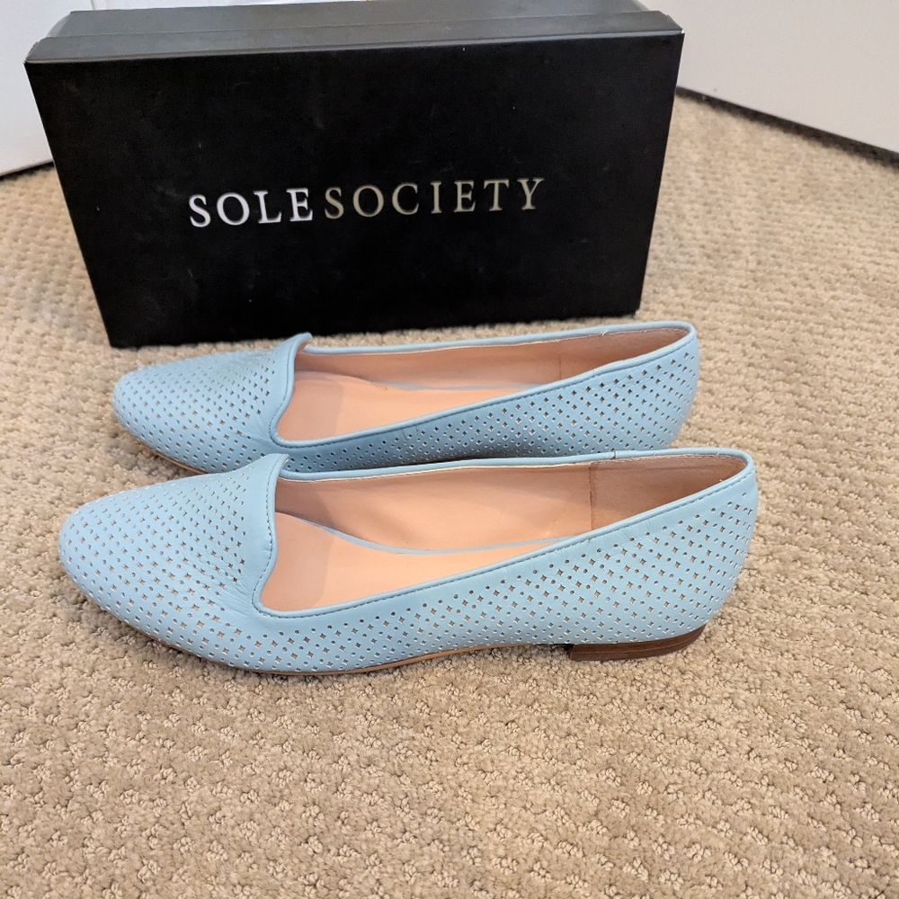 Sole Society Women's Blue Loafers, size 8, New In Box